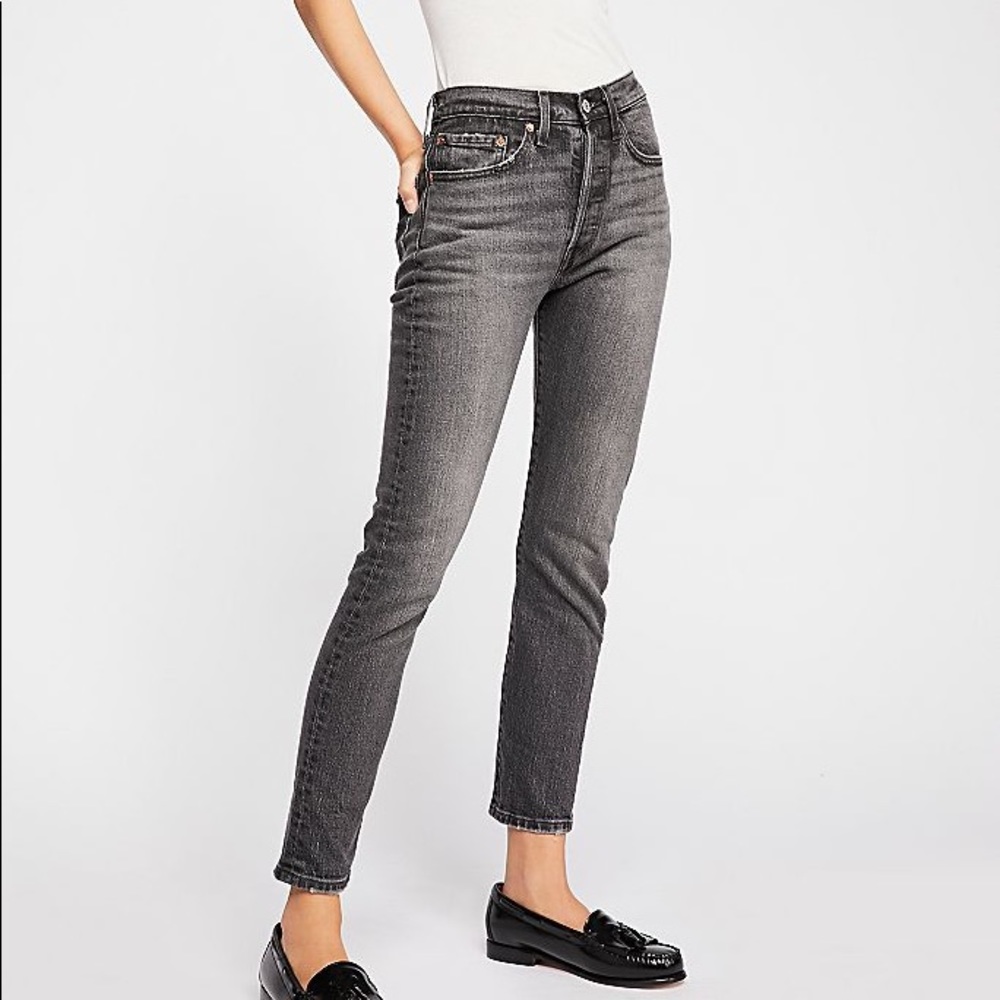 Levi 501 Coal Black Skinny Jeans